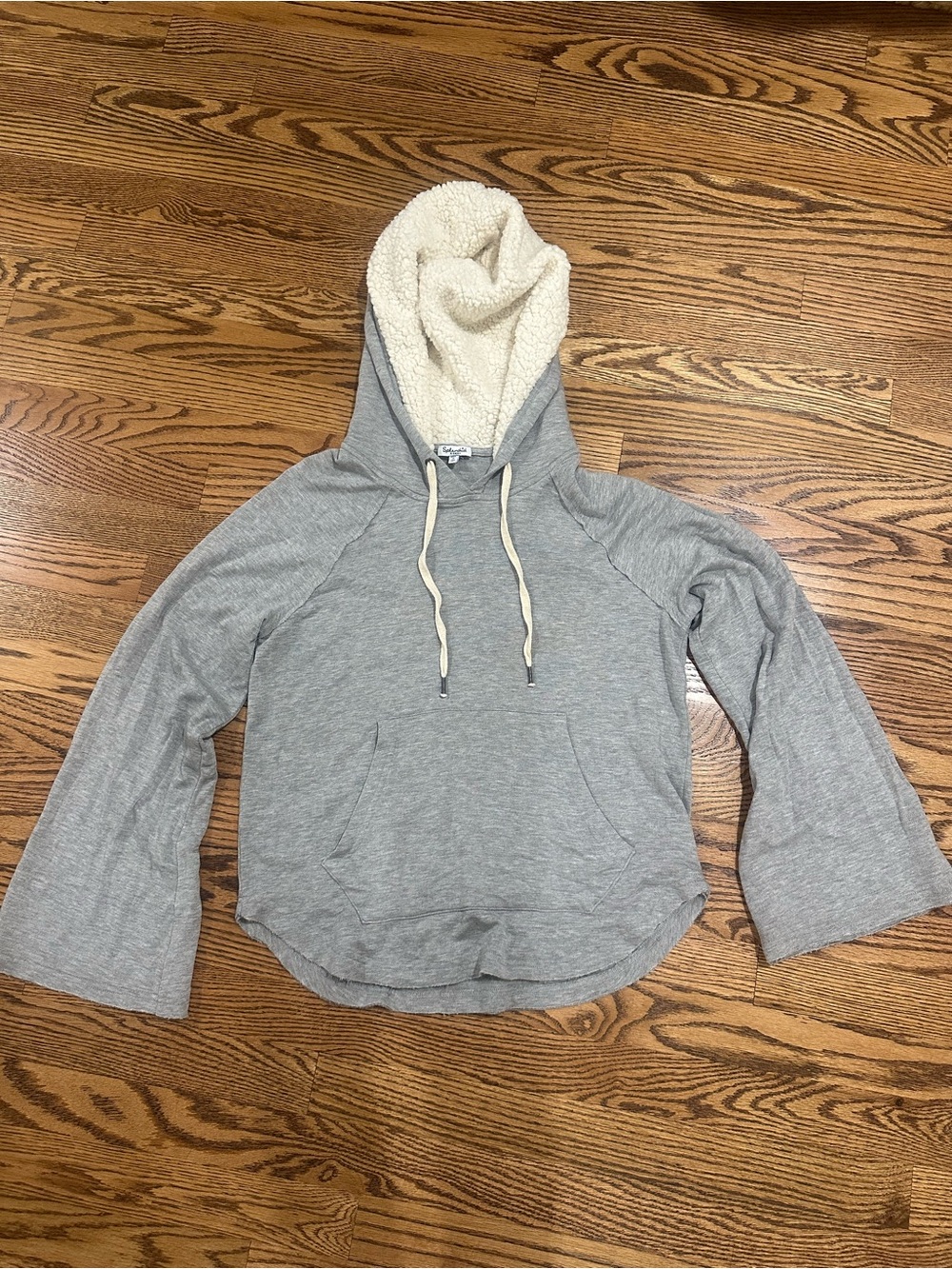 Splendid Cozy Gray Sherpa-Lined Hoodie